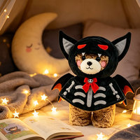 Ours en peluche personnalisé avec costume de chauve-souris amovible pour cadeaux de fêtes