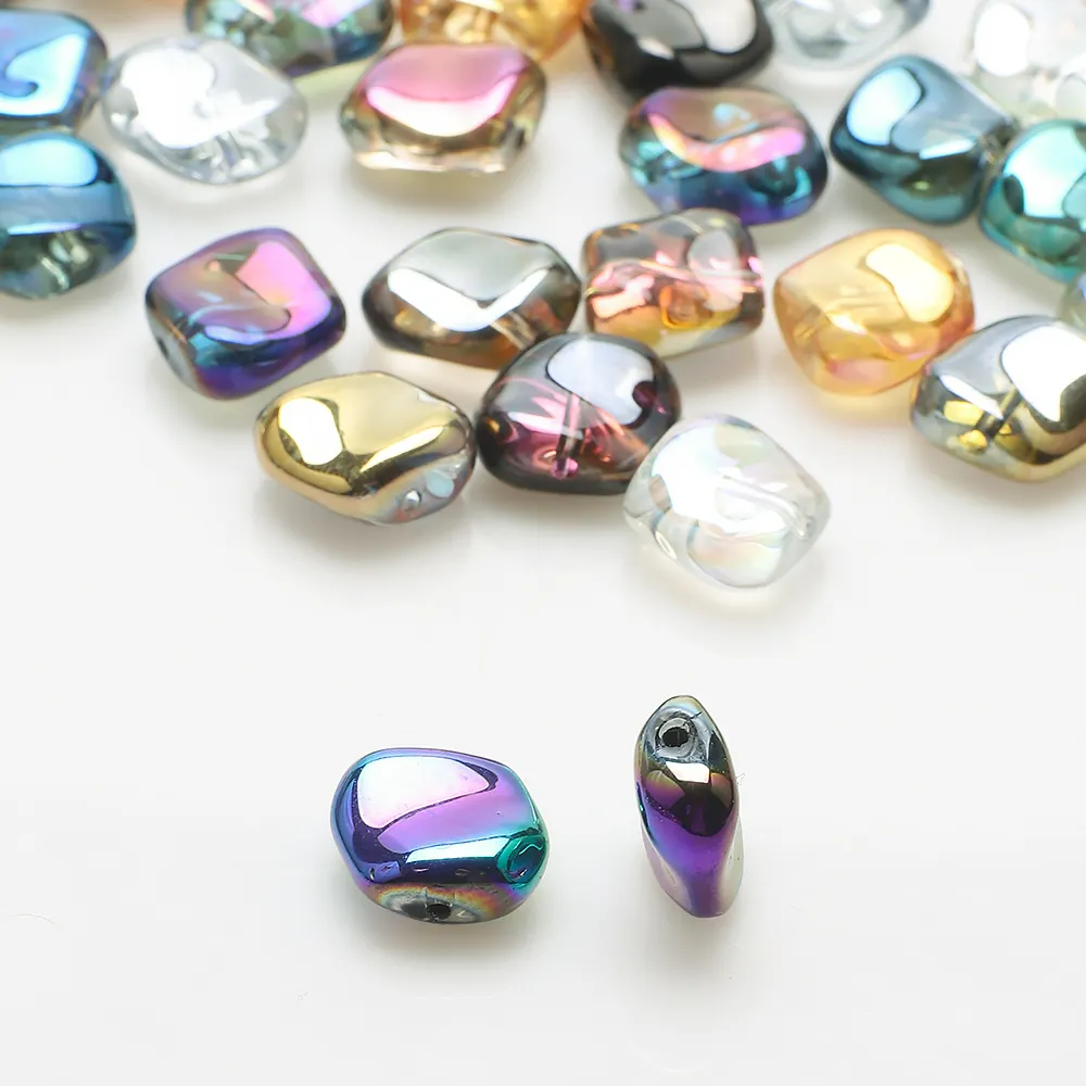 Zhubi 12MM memutar persegi manik-manik kaca desain khusus Sepuh warna kristal longgar manik-manik untuk membuat perhiasan DIY buatan tangan pesona