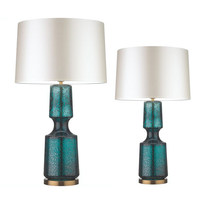 Lampe de Chevet LED Moderne avec Base en Verre Blanc Élégant et Abat-jour en Tissu, Lampe de Salon en Porcelaine AC pour Hôtel, Lumière Chaude Douce 2700K
