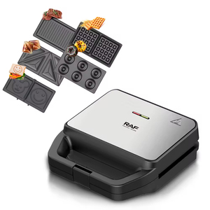 RAF 5-in-1 Double-Sided Plastic Heating Sandwich <b>Waffle</b> <b>Maker</b> Convenient for Household Use Electric Power Source <b>Waffle</b> - Product Image 1