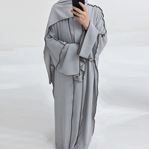 <span class=keywords><strong>3</strong></span>-teiliges Hijab Abaya-Set Dubai Abaya Kaftan Eid Ramadan muslimische Frauen Abayas bescheidenes Kleid langes Kleid - Product Image 3