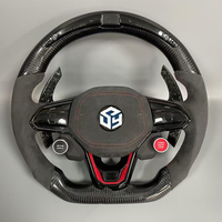 Volant de direction personnalisé en cuir semi-synthétique et fibre de carbone, accessoires de voiture pour VW Volkswagen Golf R 5 6 7 MK5 MK6 MK7 Gti Passat CC