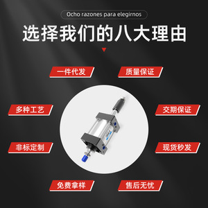 Cilindros Neumáticos Compactos de Alto Empuje con Diseño Personalizado, Modelos 32/40/50S, Carrera Ajustable, Núcleos Magnéticos, Gama Completa - Product Image 5