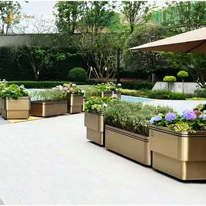 Jardinière EX339 en acier inoxydable finition miroir moderne pour la décoration paysagère de villas résidentielles haut de gamme, immeubles de bureaux et hôtels - Product Image 4