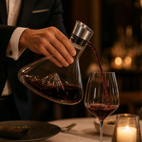 Carafe en cristal sans plomb de luxe en forme de montagne avec couvercle pour cadeaux de mariage et banquets