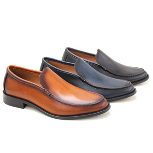 Nouvelles Chaussures Homme 2026 en Cuir Véritable à Bout Rond, Couleur Unie, à Enfiler, Semelle Extérieure en Caoutchouc, Toutes Saisons, Livraison Directe - Product Image 1