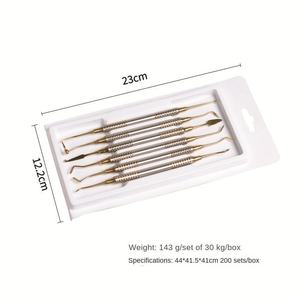 Kit d'instruments de restauration dentaire en résine 6 pièces, outils manuels en métal pour composite, esthétique non invasif, classe I - Product Image 3