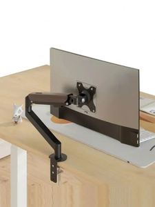 White Single Monitor Arm Mount 17 to 34 Inch Articulating Gas Spring Arm Adjustable Vesa <b>Desk</b> Stand <b>Computer</b> Monitors - Product Image 5