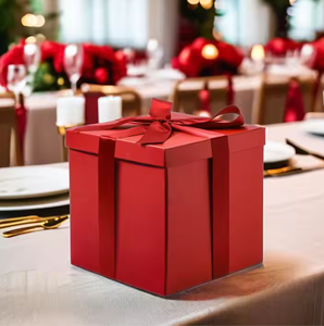 Trung bình màu đỏ đóng mở hộp quà tặng 50 pcs sinh nhật Kết Hôn Phù Dâu 'ủng hộ Nắp Ribbon nghệ thuật giấy Vật liệu vàng lá dập nổi - Product Image 6