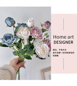 3 Têtes de Roses Artificielles en Soie Faites à la Main, Branches Longues et Durables, Modernes, 55 cm, pour la Maison, Mariages, Écoles, Noël, Halloween - Product Image 5