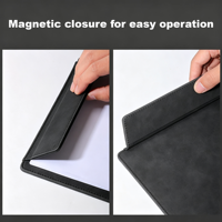 Porte-documents magnétique en cuir PU A4 avec logo personnalisé, bloc-notes de conférence, fermeture magnétique, porte-documents pour réunions d'affaires