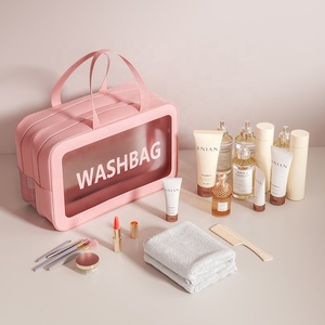 Design Ladies Multi Function Waterproof Travel Makeup Cosmetic Bag Clear PVC Toiletry Travel Wash Bag <span class=keywords><strong>per</strong></span> il bagno - Product Image 1