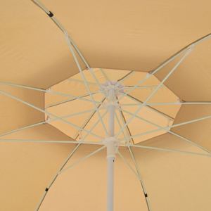 Parasol de plage à 2 niveaux en fibre de verre, résistant au vent, protection UV, abri extérieur pour cour, complexe hôtelier, stand de vente - Product Image 2