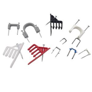 Clip de <span class=keywords><strong>Cable</strong></span> rojo, instantánea de <span class=keywords><strong>pared</strong></span>, grapa de <span class=keywords><strong>Cable</strong></span> múltiple, apiladores de cables eléctricos de plástico, guía de cableado de bajo voltaje, clavos protectores de pernos - Product Image 4