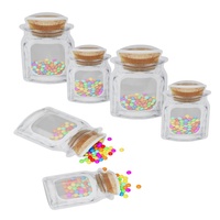 Bocal Marson réutilisable debout en forme de bouteille sacs à fermeture éclair bonbons biscuits anti-odeur alimentaire Doypack pochette cadeaux refermable