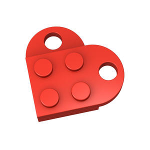 Bloques de Construcción Chenghai Factory, Ladrillo de Juguete de 1 kg, Corazón Chaim Modificado, Placa 3x2, 3176 - Product Image 6
