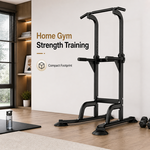 Torre de Ejercicios Ajustable de Acero Resistente FLOWA con 6 Niveles de Altura, Estación de Dominadas y Flexiones para Entrenamiento de Fuerza en Casa - Product Image 2