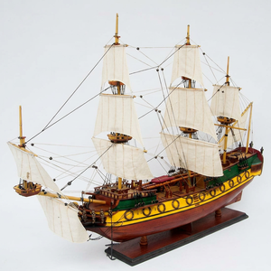 SHTANDART Barco de Madera Artesanal Pintado a Mano Estilo Náutico Característica Regional Europea Decoración del Hogar Regalo Novedoso - Product Image 1