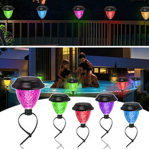 Éclairage d'<span class=keywords><strong>ambiance</strong></span> décoratif pour clôture de jardin, étanche, LED coloré, solaire, pour terrasse de <span class=keywords><strong>piscine</strong></span>, lumière de jardin solaire RGB pour clôture extérieure - Product Image 1