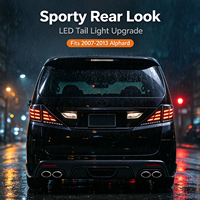 Feu arrière LED 12V pour Toyota Alphard AH20 2007-2013 avec DRL, clignotant dynamique à défilement, lentille fumée, Plug & Play