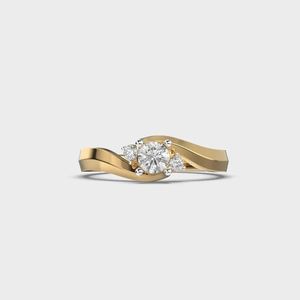 Bague de fiançailles avec diamant rond de laboratoire de 0,50 carat |   Solitaire en or 14 carats - Product Image 5