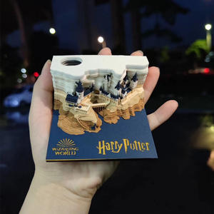 Exquisitos regalos <span class=keywords><strong>de</strong></span> vacaciones personalizables, Castillo Mágico con lámpara, escultura <span class=keywords><strong>de</strong></span> papel, arte, blocs <span class=keywords><strong>de</strong></span> notas 3D para escritorio <span class=keywords><strong>de</strong></span> escritura - Product Image 6