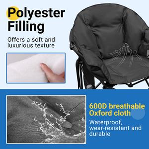 Outdoor Heavy Duty Oversized Lazy Sofa Padded Saucer Portable Folding Camping Garden <strong>Chair</strong> Metal For Workshop And Adult - Product Image 2