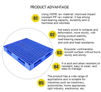 Paleta de Plástico HDPE, Paleta Europea Industrial de Alta Resistencia, Duradera, de 4 Vías, Fabricación de Precisión, de una Sola Cara, para Todas las Estaciones, China