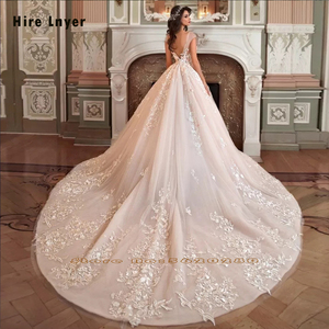 Vestido de novia de princesa con apliques de cuentas hechas A medida, Sukienka Na, westele, ilusión sin espalda, boda - Product Image 2