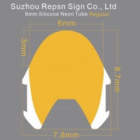 Enseigne lumineuse Repsn de deuxième génération, tubes néon LED séparés en silicone jaune, style standard 6 mm