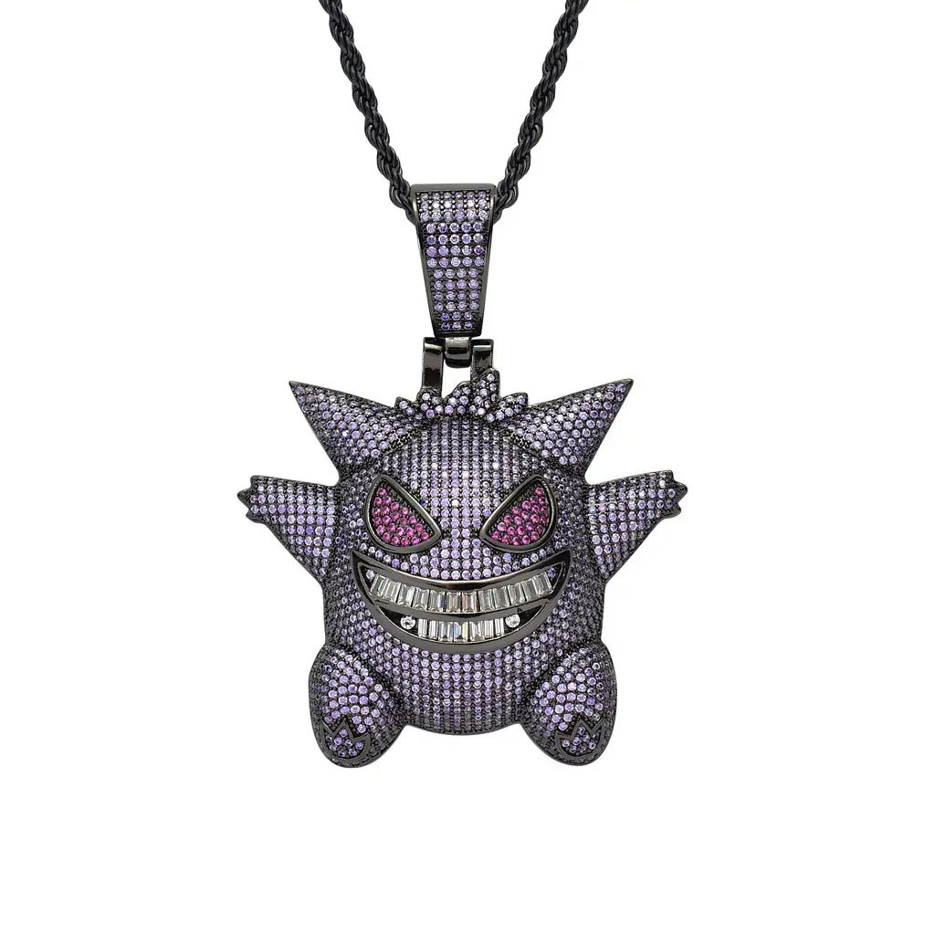 Fabricante Venda Direta Moda Little Devil Pingente Colar Personalidade Hip Hop Brass Cartoon Character Monster Pendant