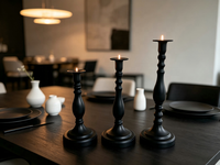 Porte-bougie Hurricane, élégant chandelier à tige haute, bougie conique en option, taille et finition personnalisées pour la décoration de table de mariage et de la maison
