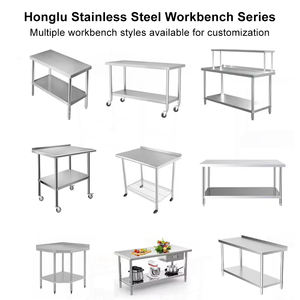 โต๊ะทำงานสแตนเลสเกรดอาหาร<span class=keywords><strong>304</strong></span>ยาว Comercial โต๊ะเตรียมอาหารสแตนเลสมีล้อ - Product Image 4