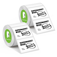Nelko PM220 pour étiqueteuse, étiquettes thermiques autocollantes imperméables 203 dpi, 1 rouleau de papier auto-adhésif (blanc) 30x40mm