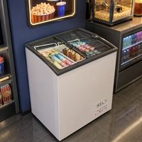 Congélateur commercial à glaces de type coffre à 2 portes, système de refroidissement direct, réfrigérant OEM, 220V, affichage LED, sans givre