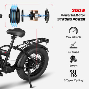 Bicicleta eléctrica plegable de 20 pulgadas con batería de litio, frenos de disco delanteros y traseros, para uso diario. - Product Image 4