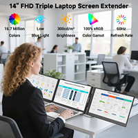 Écran portable ultra-fin modèle S8Pro 14 pouces FHD 1080P, extension d'écran pour ordinateur portable, triple écran léger, triple écran pour ordinateur portable