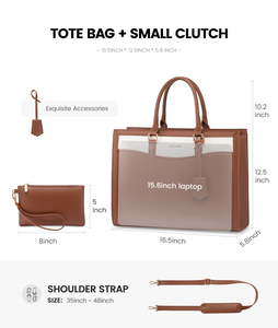 Túi xách laptop cao cấp LOVEVOOK dành cho nữ, chất liệu da không thấm nước, túi tote đựng máy tính, cặp tài liệu công sở, túi xách tay dung tích lớn - Product Image 6