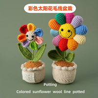 Boutique décoration simulation plante verte tissée à la main couleur tournesol en pot cérémonie de remise des diplômes cadeaux fleur artificielle