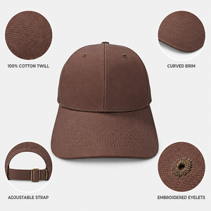 Cappellino da Baseball Vintage Personalizzato con Logo, Protezione Solare, Marrone, 100% Cotone, per Sport all'Aperto, Uomo e Donna, Produzione Diretta - Product Image 3