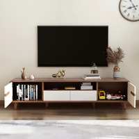Meuble TV moderne en bois massif, design bas, éco-responsable, petit format pour salon et chambre, montage facile, compatible téléviseurs 60-64 pouces