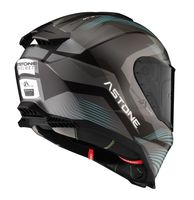 Casco de Motocicleta ASTONE HELMETS Nuevo GT6 YB03 Gráfico Negro Mate/Azul, Visera Desmontable de Calidad Superior, Material ABS Integral