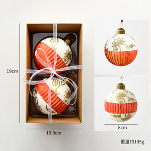 Ensemble d'ornements de Noël en verre Yuglow, bonhomme de neige, Père Noël, homme en pain d'épices, pendentifs suspendus, décorations pour arbre de Noël - Product Image 4