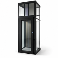 Ascenseur hydraulique sans gaine en acier inoxydable de 400 kg, compact, pour l'intérieur, avec planchers en PVC, pour maison et villa de 2 à 5 étages