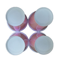 Vente en gros de gobelets jetables en papier pour thé froid à surface brillante graduelle couleur magique laser arc-en-ciel double pour boisson chaude tache