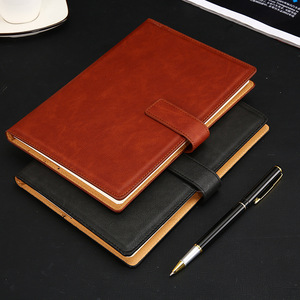 Carnet de réunion/de bureau A5 en cuir épais simple, couverture rigide, logo personnalisable pour les étudiants, papier, tissu, couverture en PP, agendas - Product Image 4