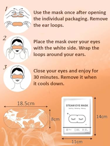 Masque oculaire à la vapeur jetable auto-chauffant, aromathérapie, compresse chaude pour les yeux secs, fatigue oculaire, sommeil, voyage, vente en gros d'usine OEM - Product Image 5