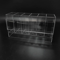 Distributeur de boosters en acrylique en gros, personnalisé, 6 emplacements, pour le stockage de jeux de cartes à collectionner écologiques