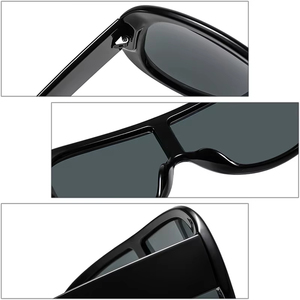 Lunettes de soleil rétro 2026 avec logo personnalisé, monture large pour homme, verres monobloc surdimensionnés UV400 pour femme - Product Image 6