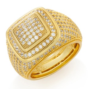 Nuevo Anillo Cuadrado de Plata con Moissanita para Hombre, Estilo Hip Hop, Brillante, para Fiestas y Cócteles - Product Image 2